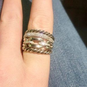 NEW??David Yurman Wellesley Silver with Diamonds